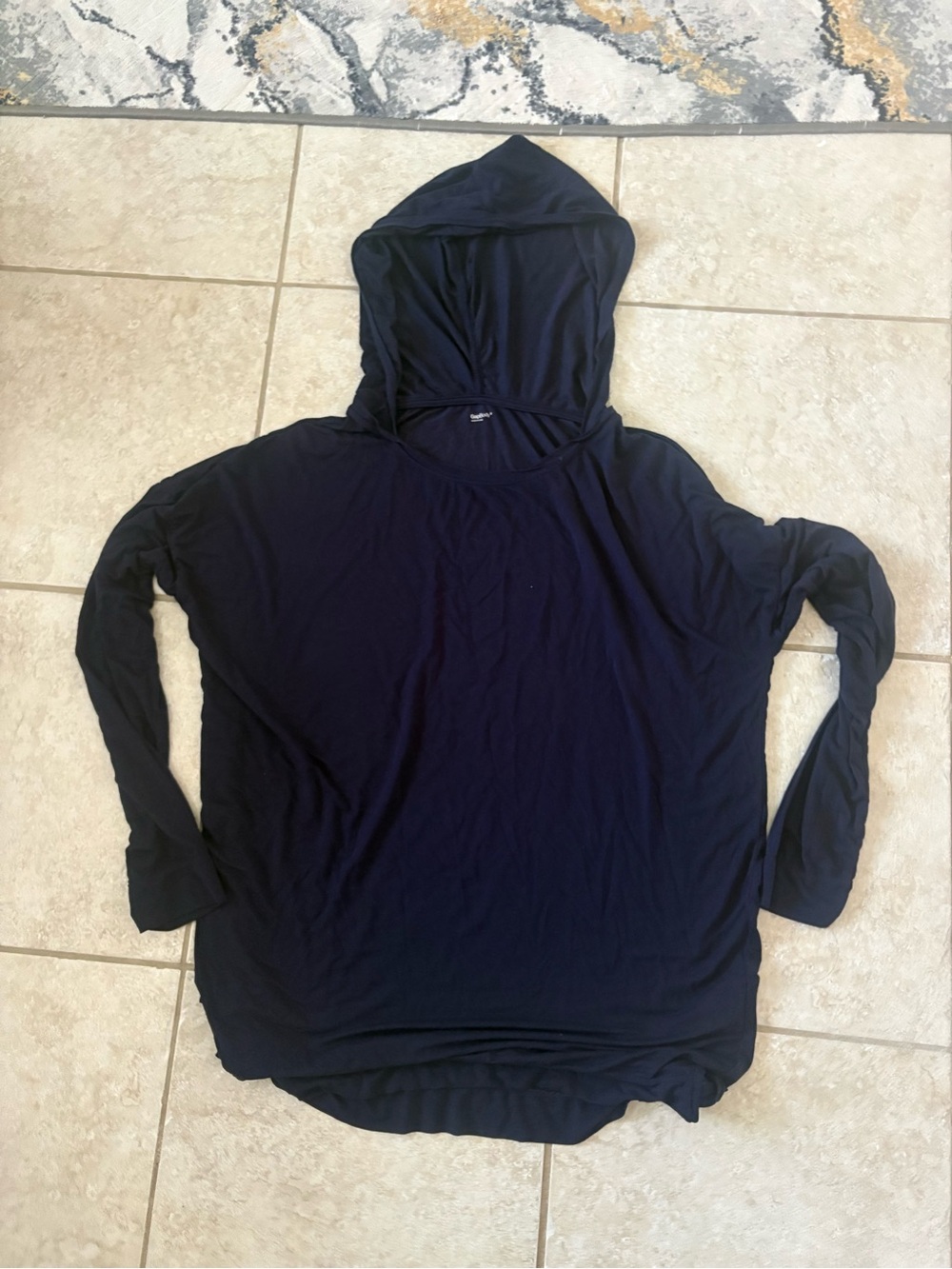 Women's Gap Body Navy Hooded Long Sleeve Top